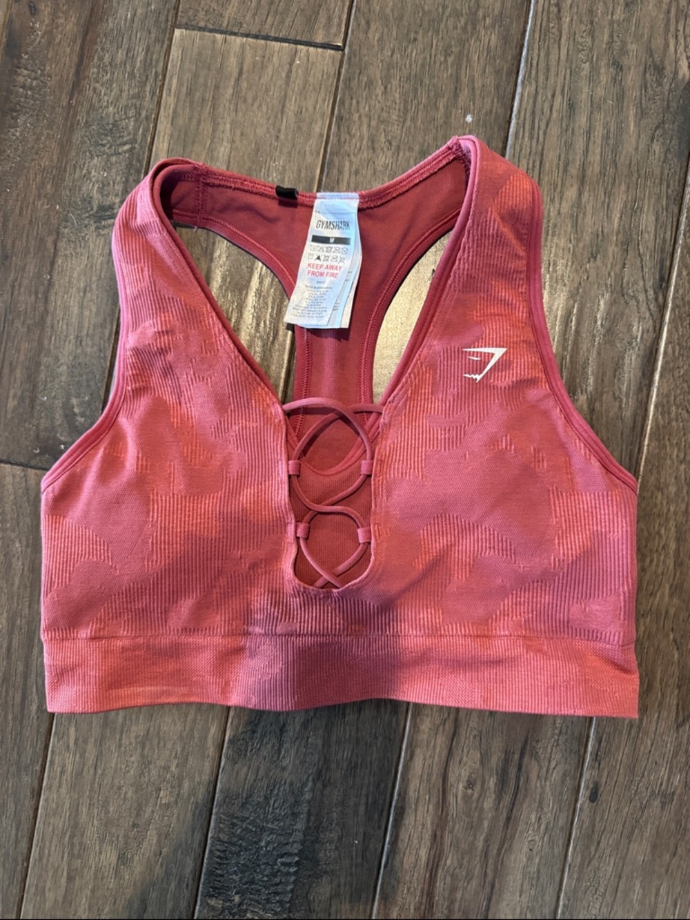 Gymshark Rose Pink Lace-Up Seamless Sports Bra